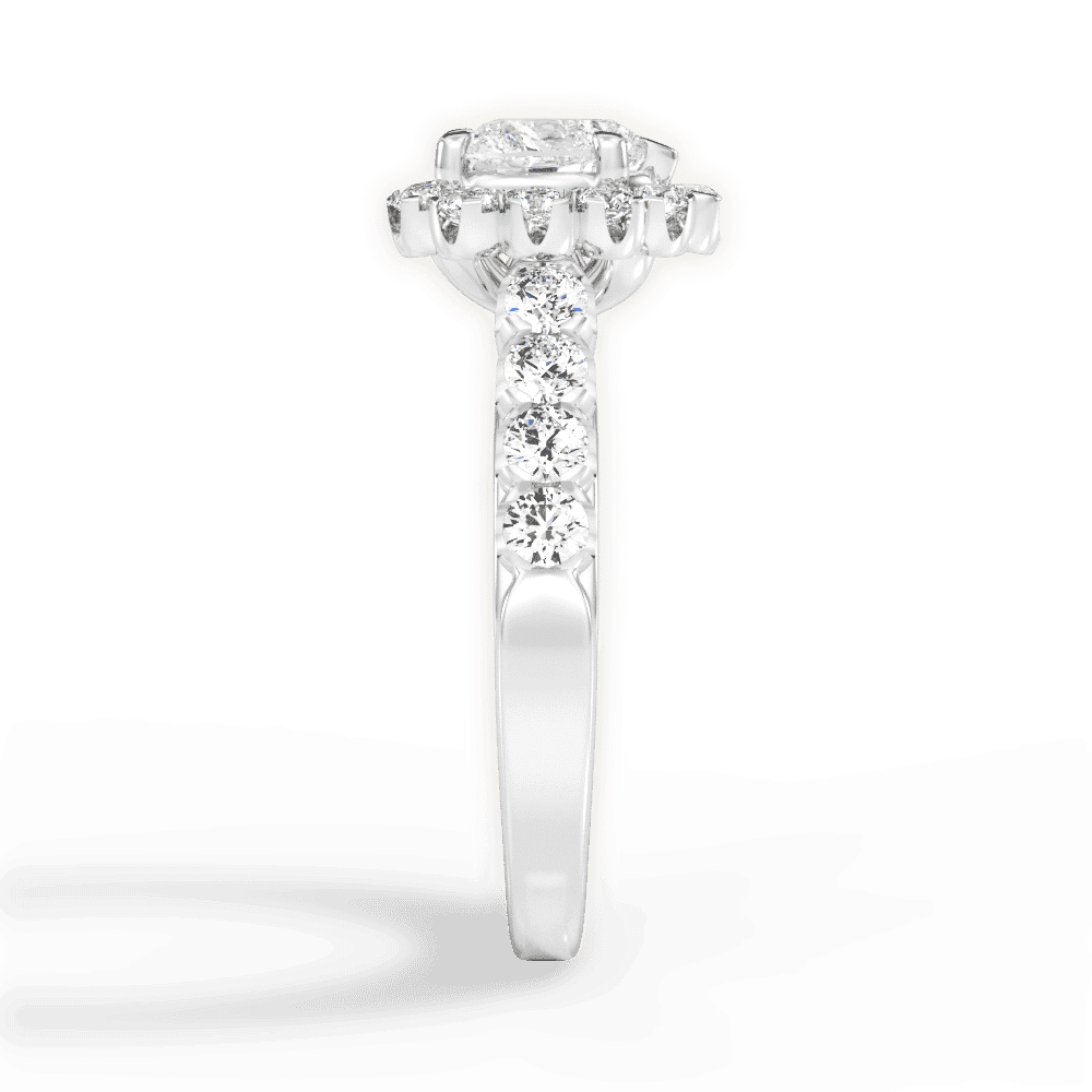 14kt White Gold/18kt White Gold/Platinum/heart/perspective