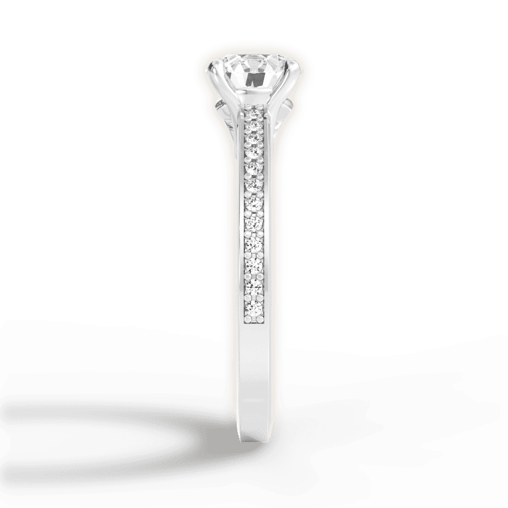 14kt White Gold/18kt White Gold/Platinum/round/perspective