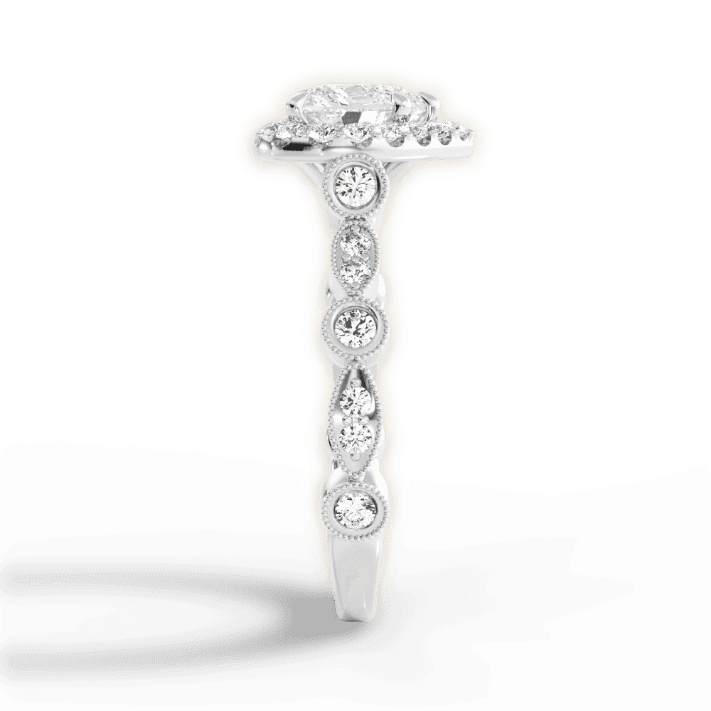 14kt White Gold/18kt White Gold/Platinum/heart/perspective