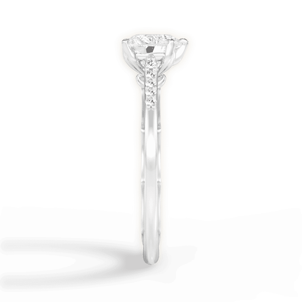 14kt White Gold/18kt White Gold/Platinum/heart/perspective