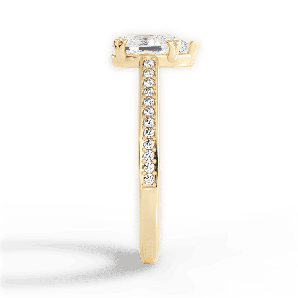 14kt Yellow Gold/18kt Yellow Gold/pear/perspective