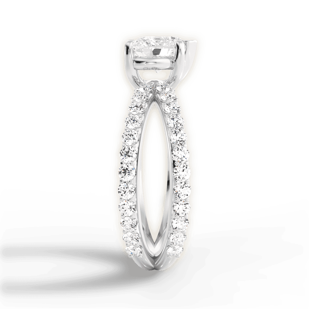 14kt White Gold/18kt White Gold/Platinum/heart/perspective