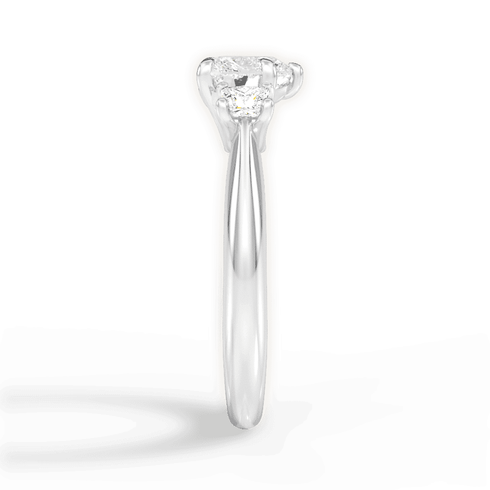 14kt White Gold/18kt White Gold/Platinum/heart/perspective