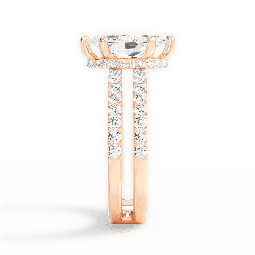 14kt Rose Gold/18kt Rose Gold/marquise/perspective