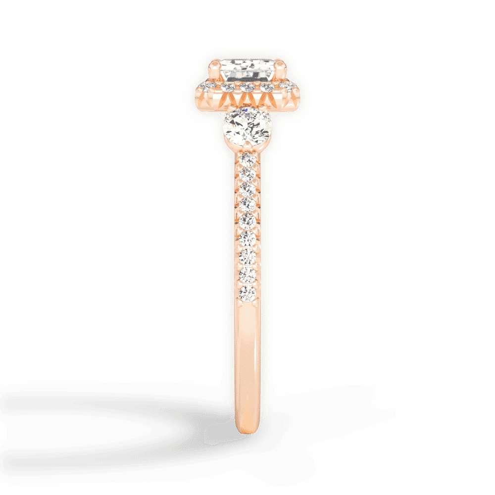 14kt Rose Gold/18kt Rose Gold/emerald/perspective