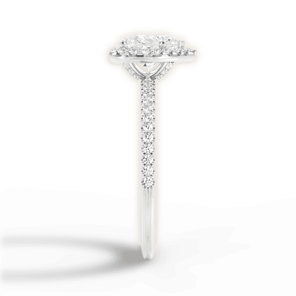 14kt White Gold/18kt White Gold/Platinum/heart/perspective