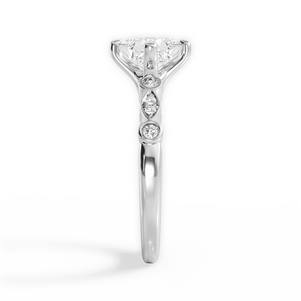 14kt White Gold/18kt White Gold/Platinum/princess/perspective