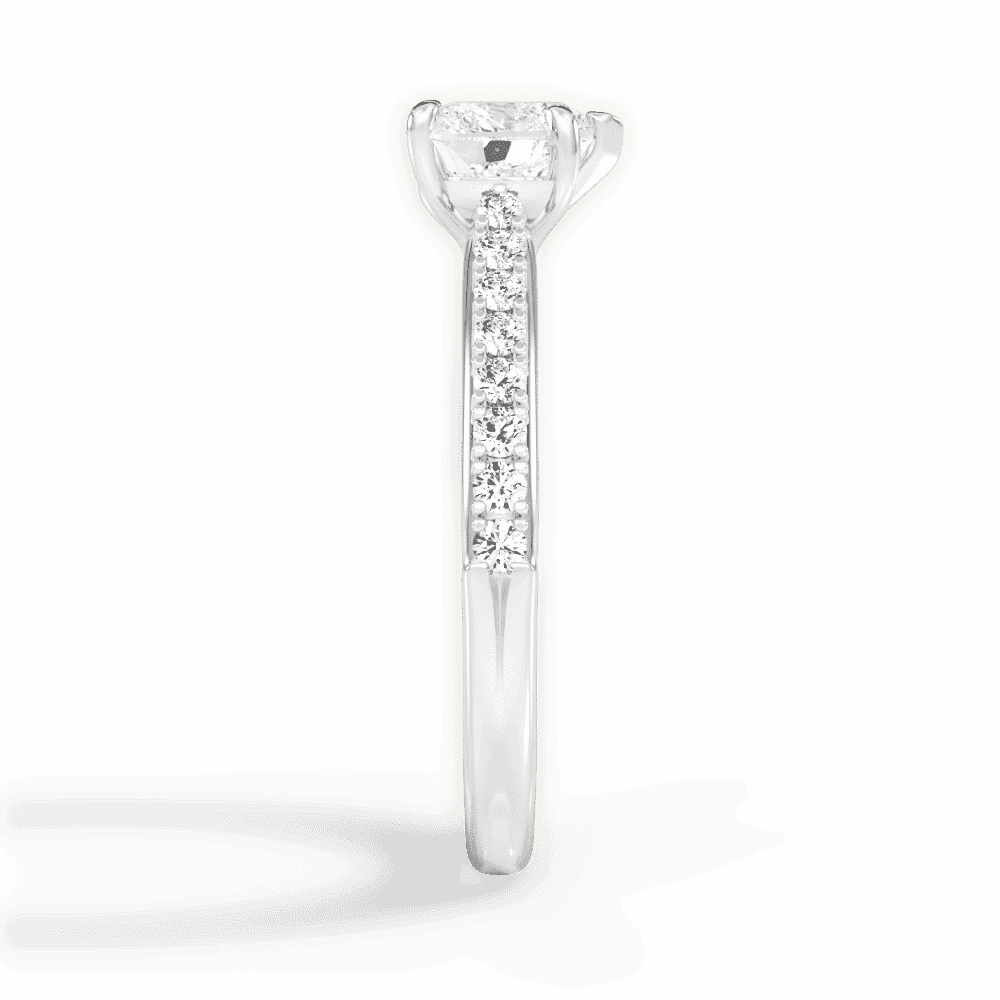 14kt White Gold/18kt White Gold/Platinum/heart/perspective