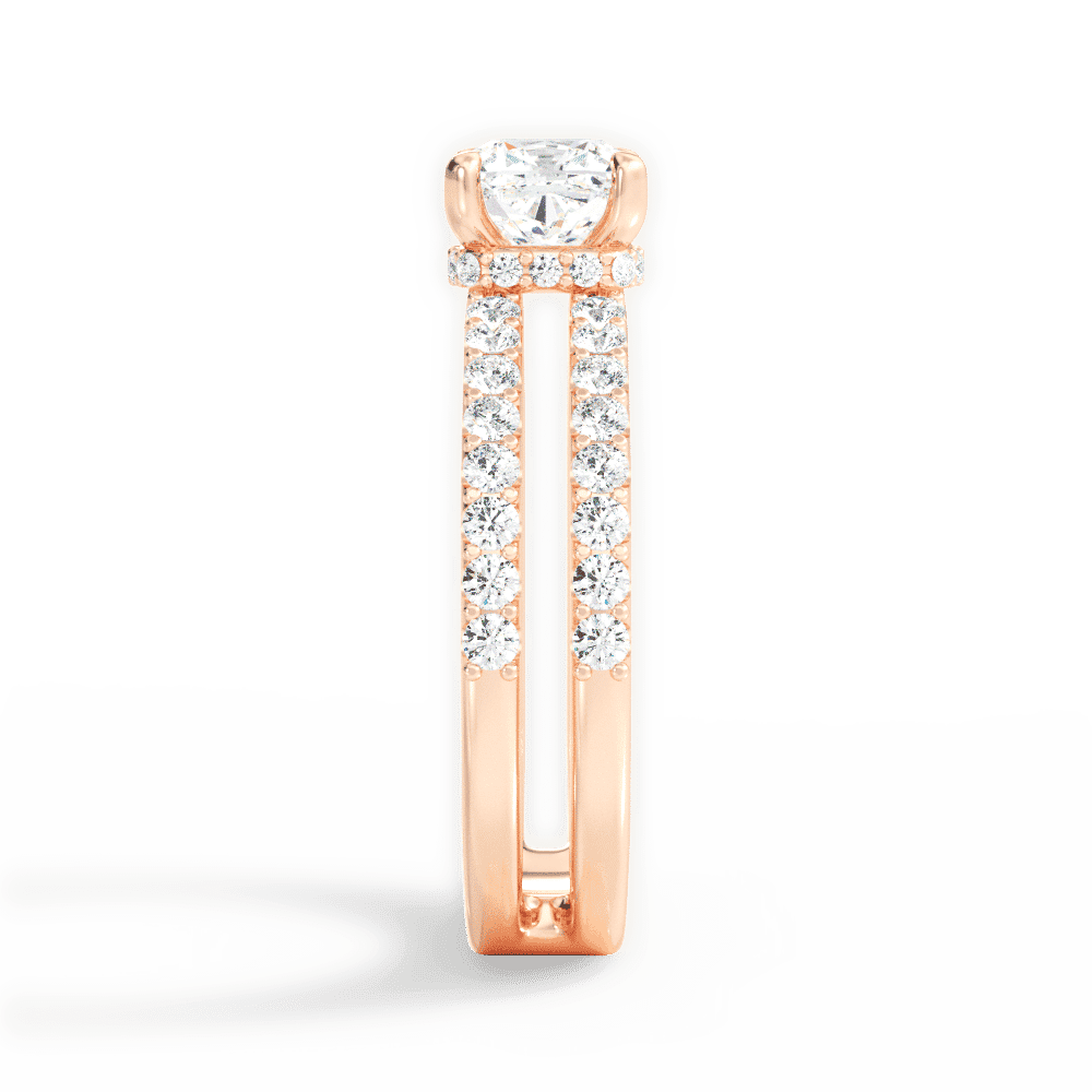 14kt Rose Gold/18kt Rose Gold/cushion/perspective