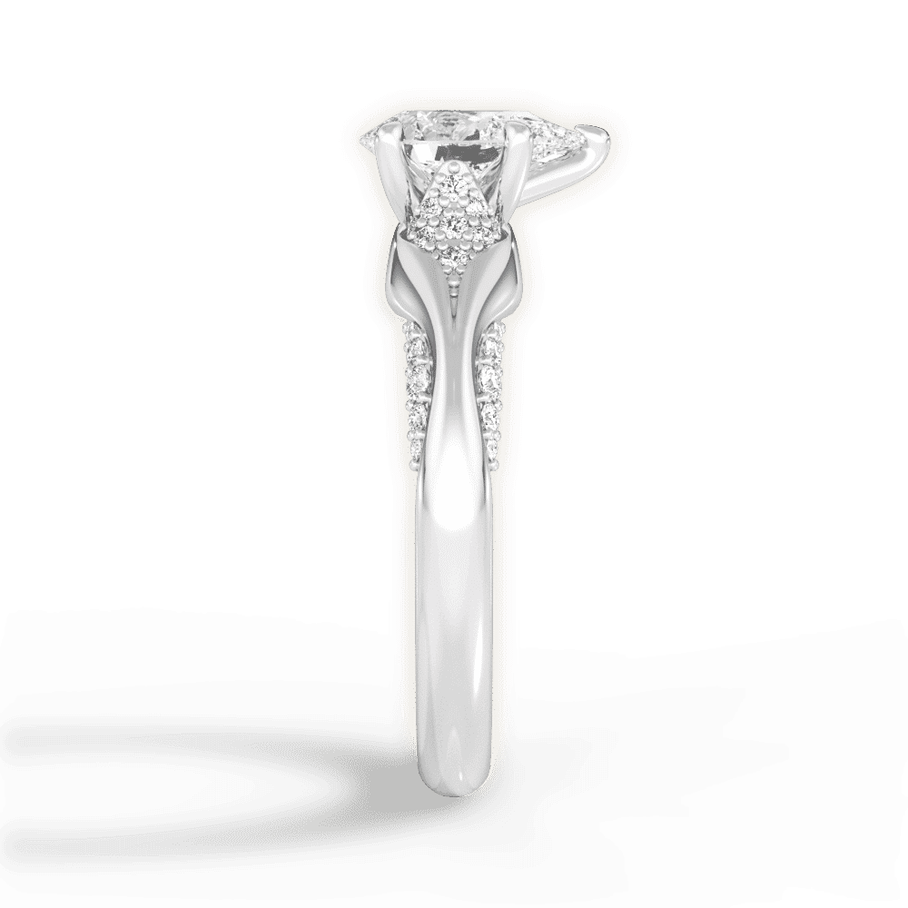 14kt White Gold/18kt White Gold/Platinum/pear/perspective