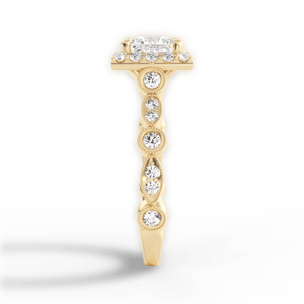 14kt Yellow Gold/18kt Yellow Gold/princess/perspective