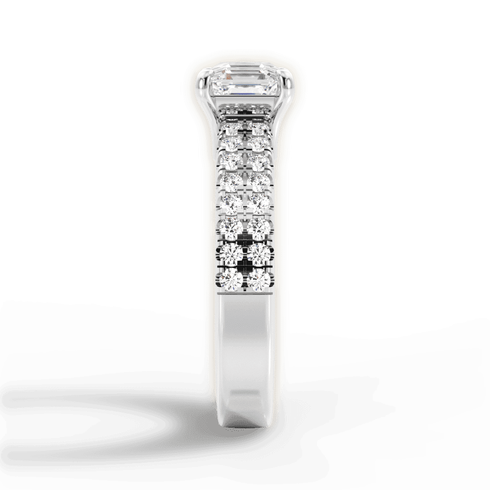 14kt White Gold/18kt White Gold/Platinum/asscher/perspective