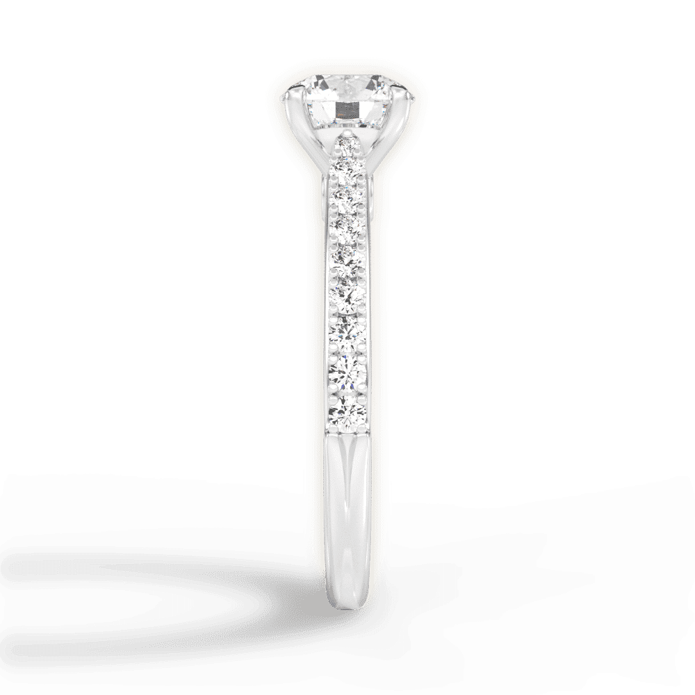 14kt White Gold/18kt White Gold/Platinum/round/perspective
