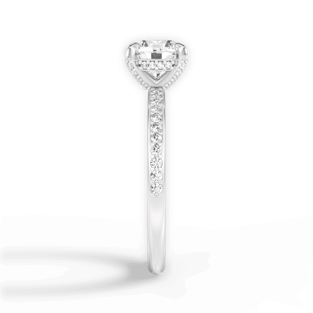 14kt White Gold/18kt White Gold/Platinum/round/perspective
