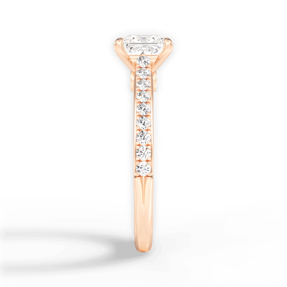 14kt Rose Gold/18kt Rose Gold/princess/perspective