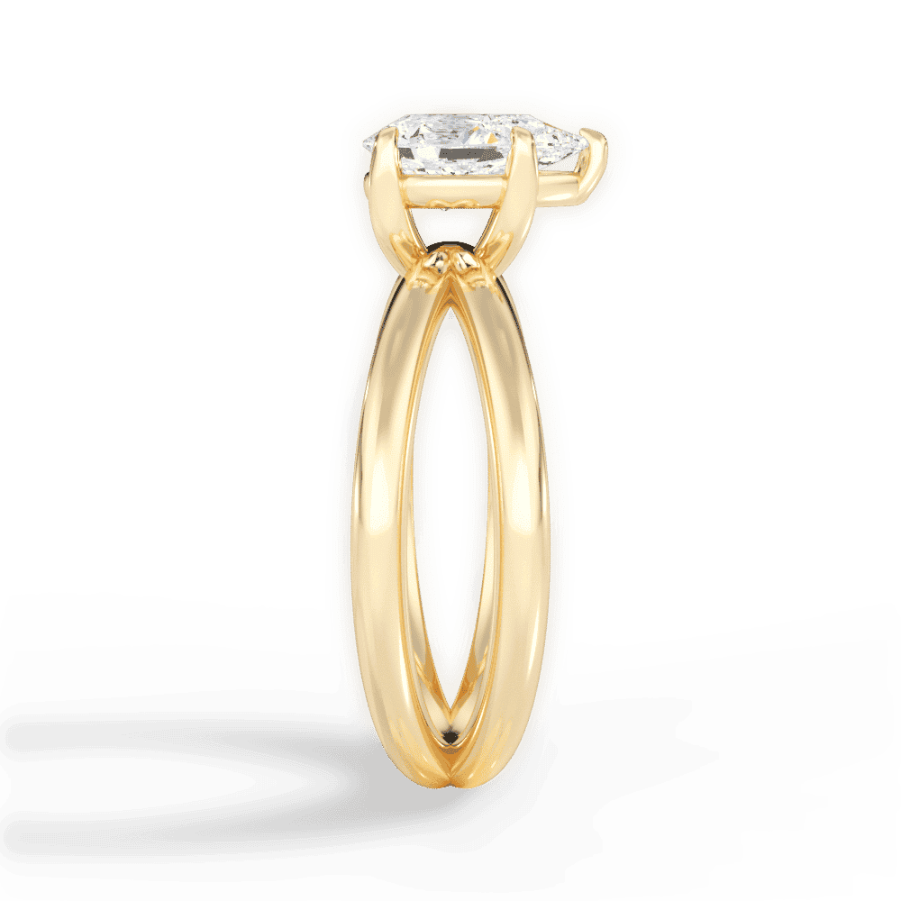 14kt Yellow Gold/18kt Yellow Gold/pear/perspective
