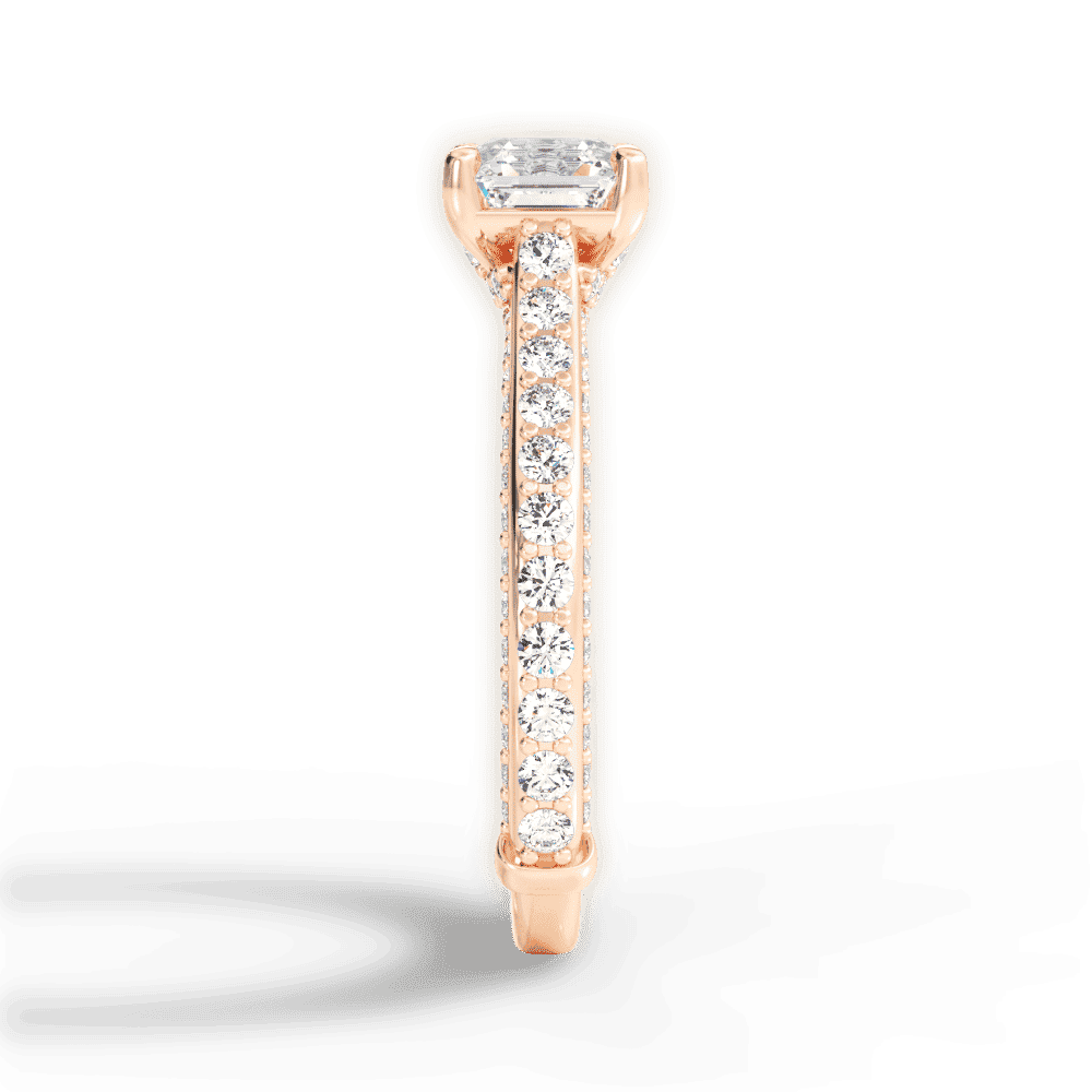 14kt Rose Gold/18kt Rose Gold/asscher/perspective
