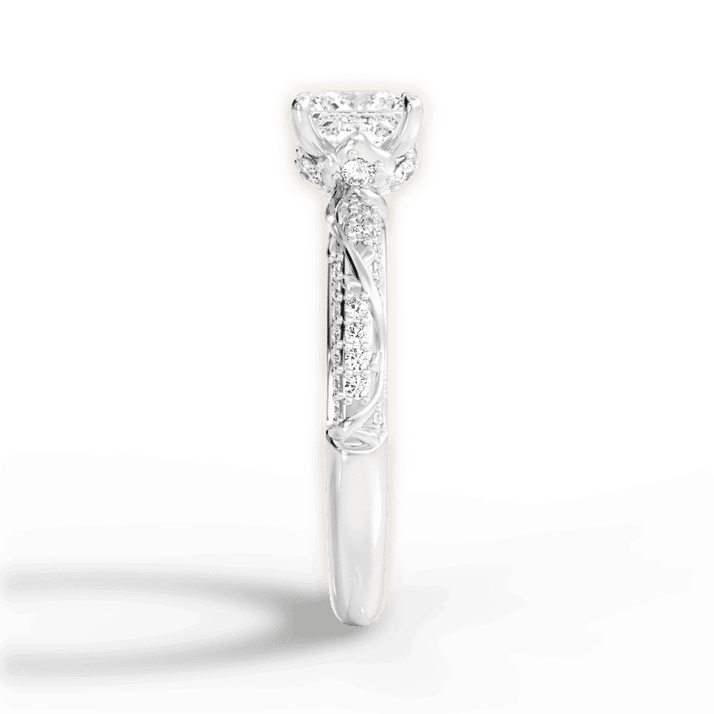 14kt White Gold/18kt White Gold/Platinum/princess/perspective