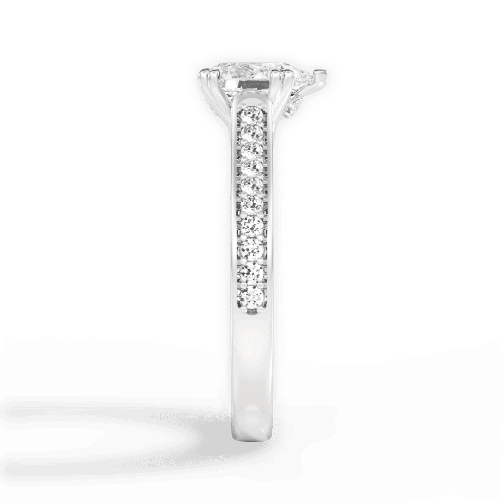 14kt White Gold/18kt White Gold/Platinum/pear/perspective