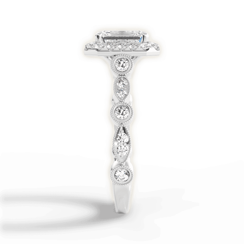 14kt White Gold/18kt White Gold/Platinum/emerald/perspective