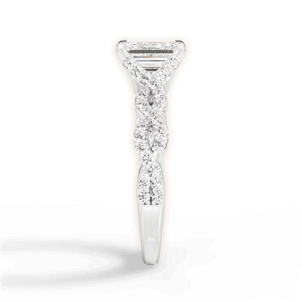 14kt White Gold/18kt White Gold/Platinum/emerald/perspective
