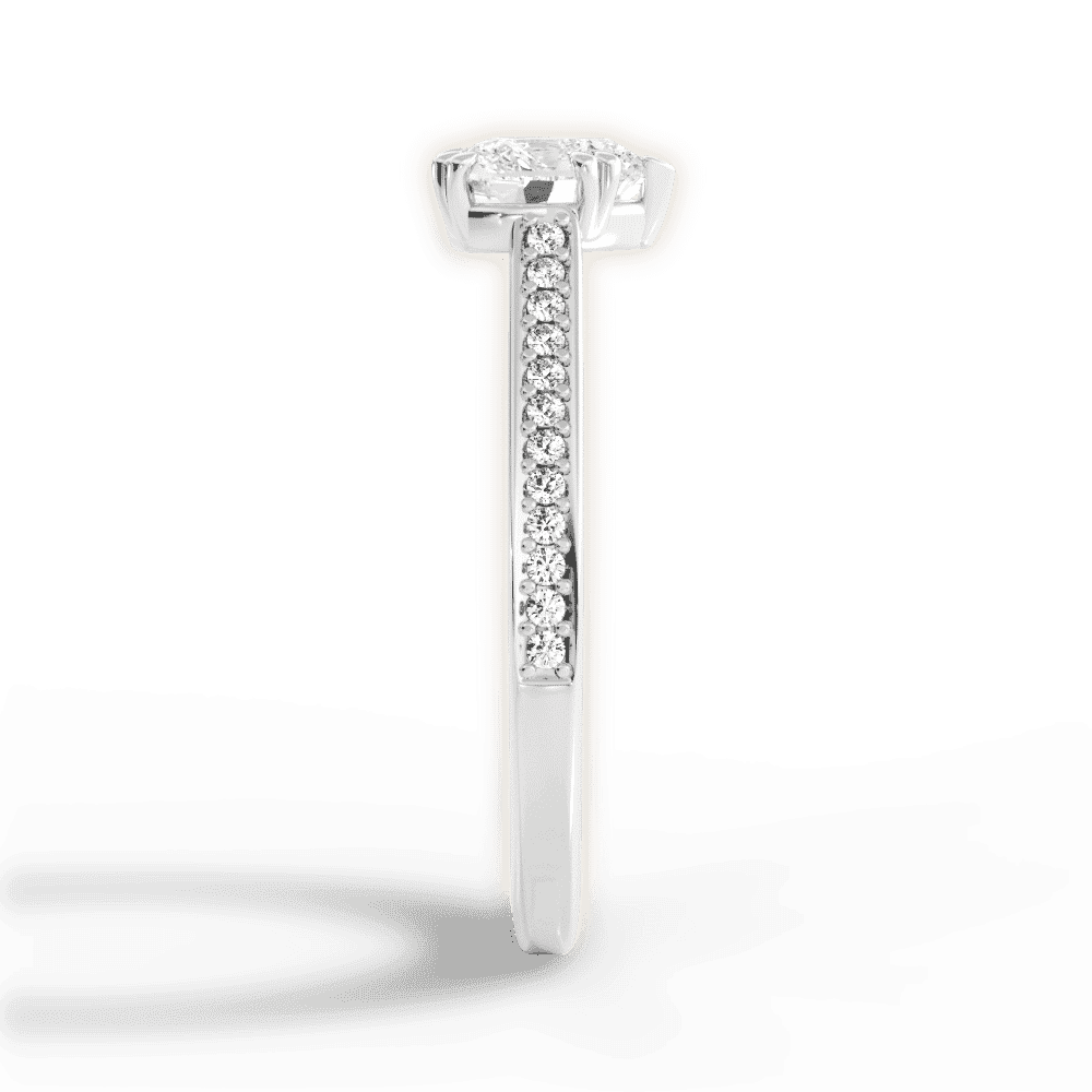 14kt White Gold/18kt White Gold/Platinum/heart/perspective