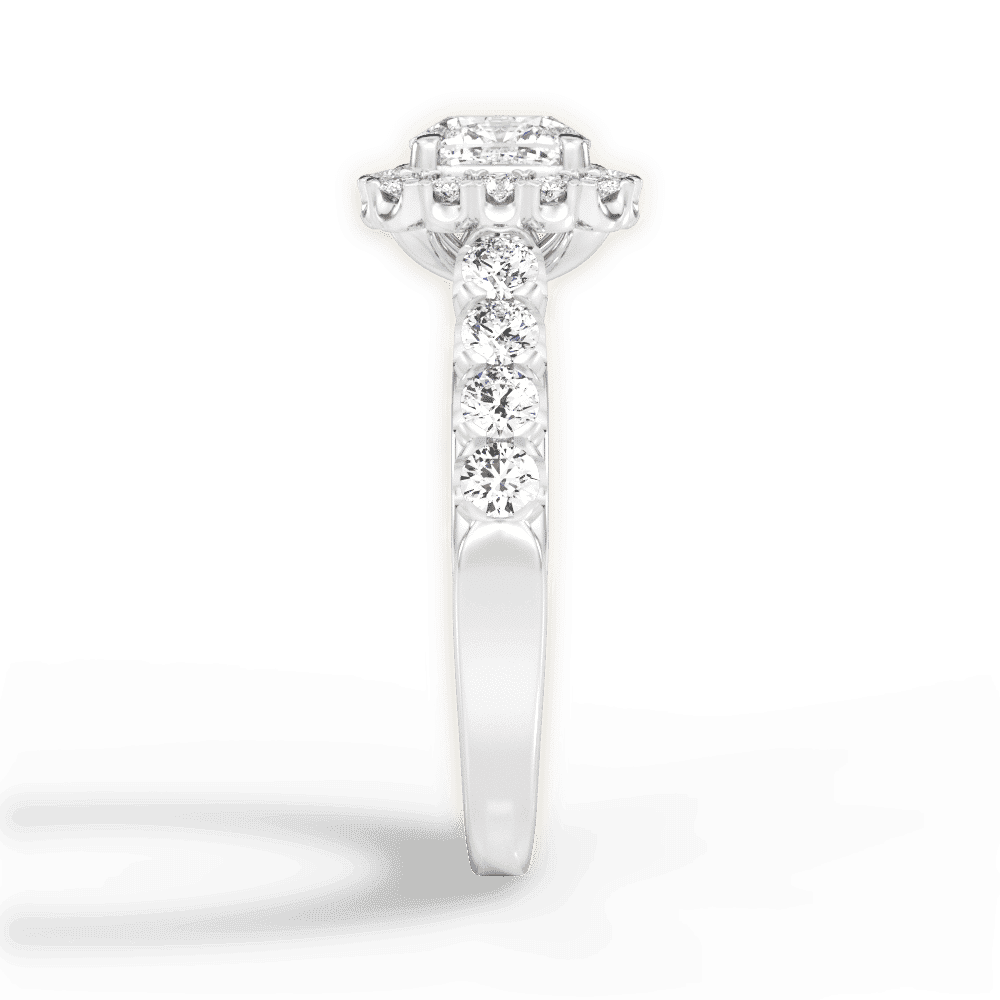 14kt White Gold/18kt White Gold/Platinum/cushion/perspective