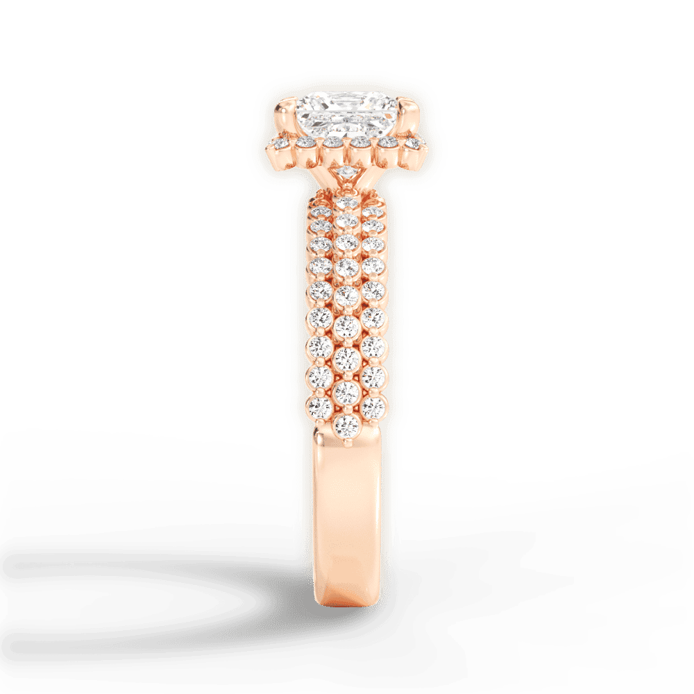 14kt Rose Gold/18kt Rose Gold/princess/perspective