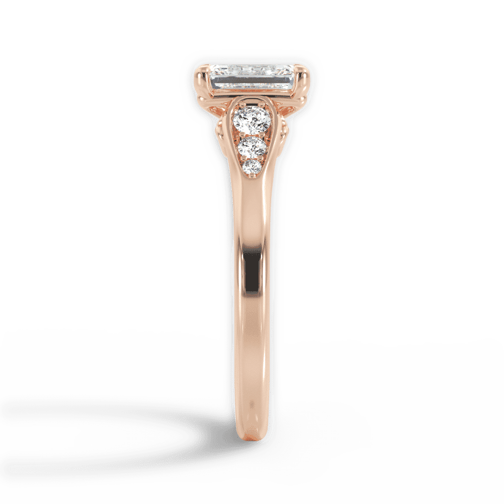 14kt Rose Gold/18kt Rose Gold/emerald/perspective