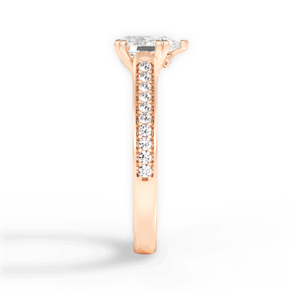 14kt Rose Gold/18kt Rose Gold/pear/perspective