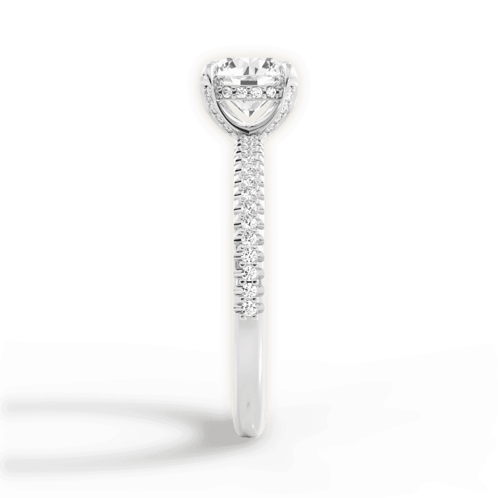 14kt White Gold/18kt White Gold/Platinum/round/perspective