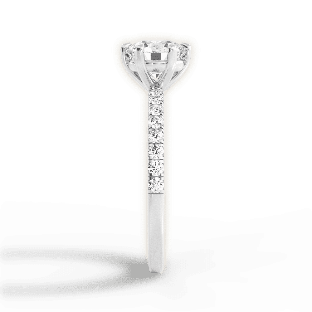 14kt White Gold/18kt White Gold/Platinum/round/perspective
