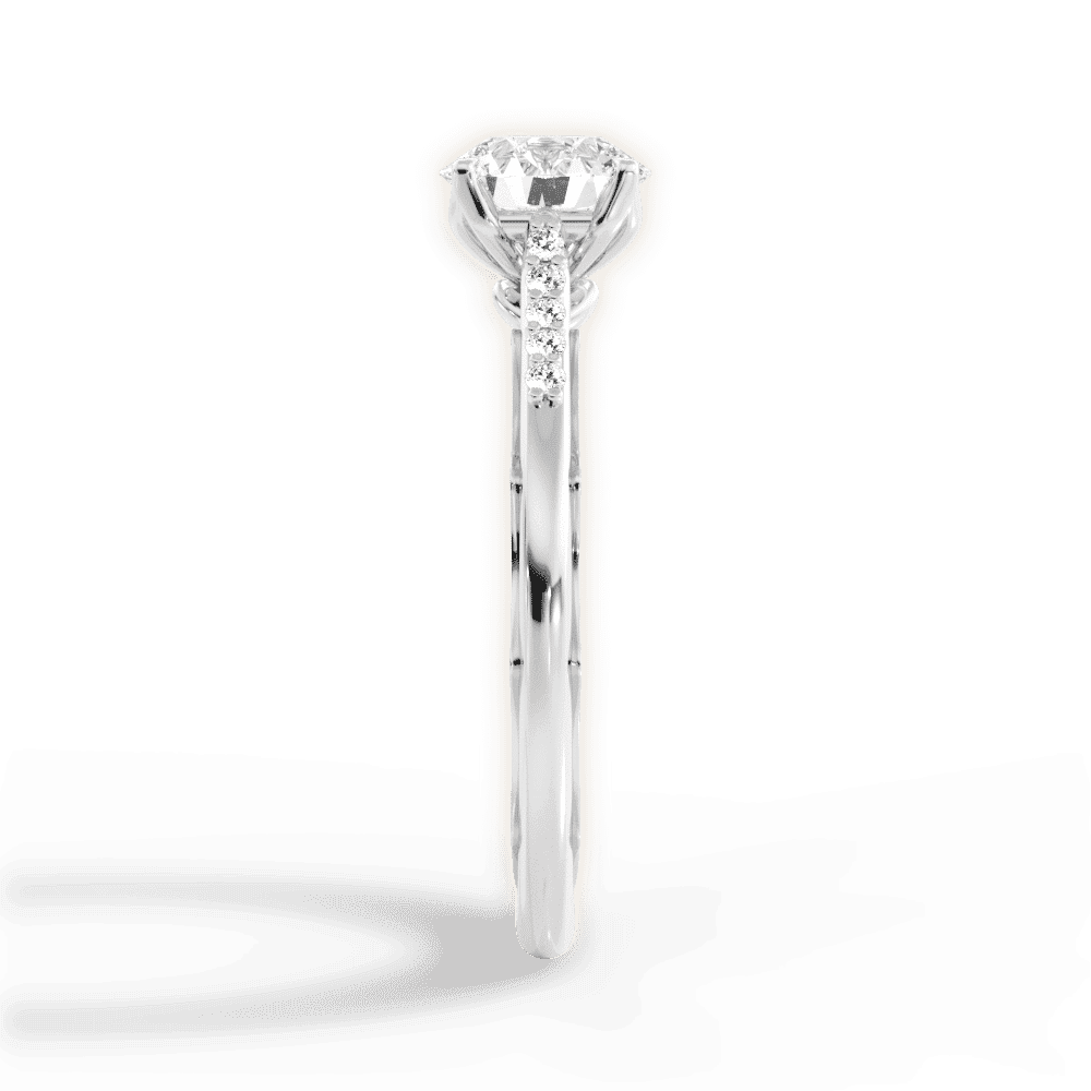 14kt White Gold/18kt White Gold/Platinum/round/perspective