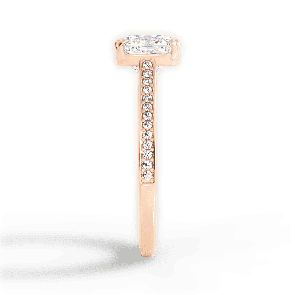 14kt Rose Gold/18kt Rose Gold/cushion/perspective