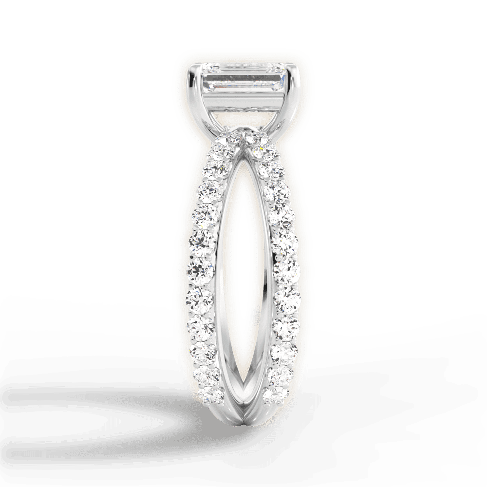 14kt White Gold/18kt White Gold/Platinum/emerald/perspective