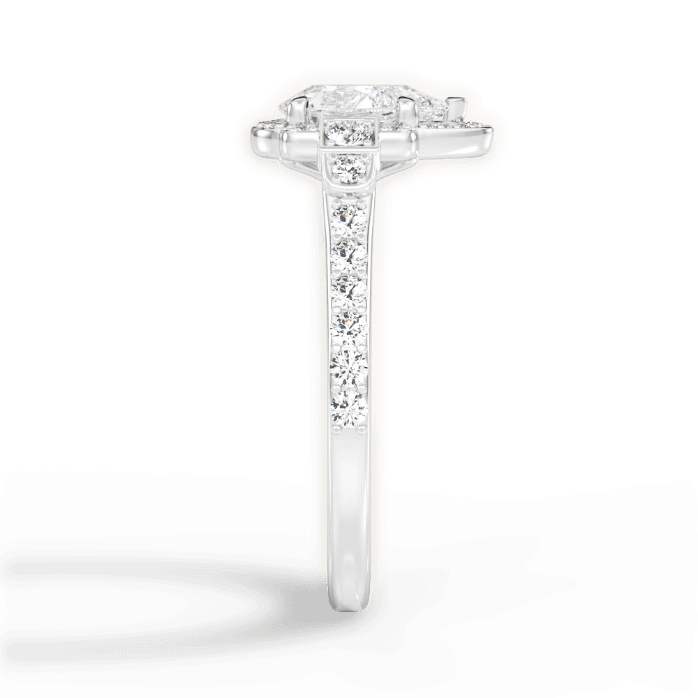14kt White Gold/18kt White Gold/Platinum/pear/perspective