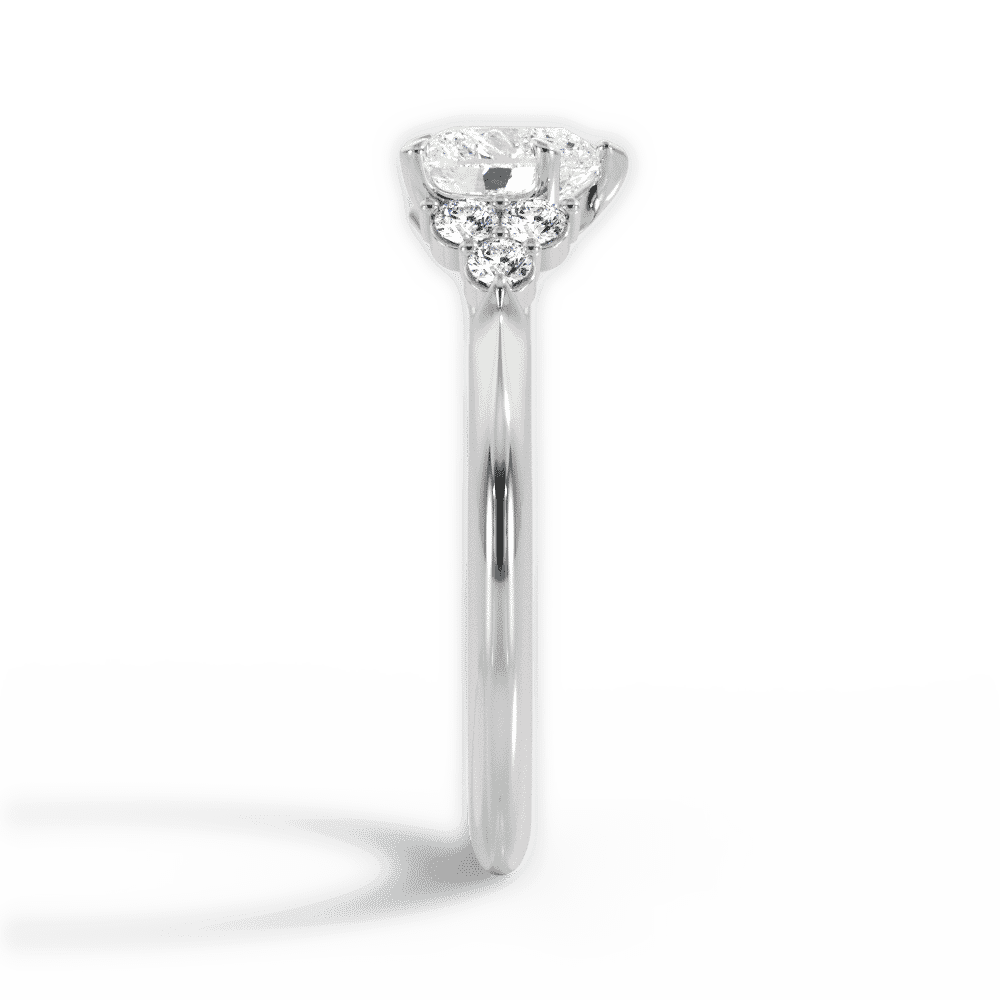 14kt White Gold/18kt White Gold/Platinum/heart/perspective