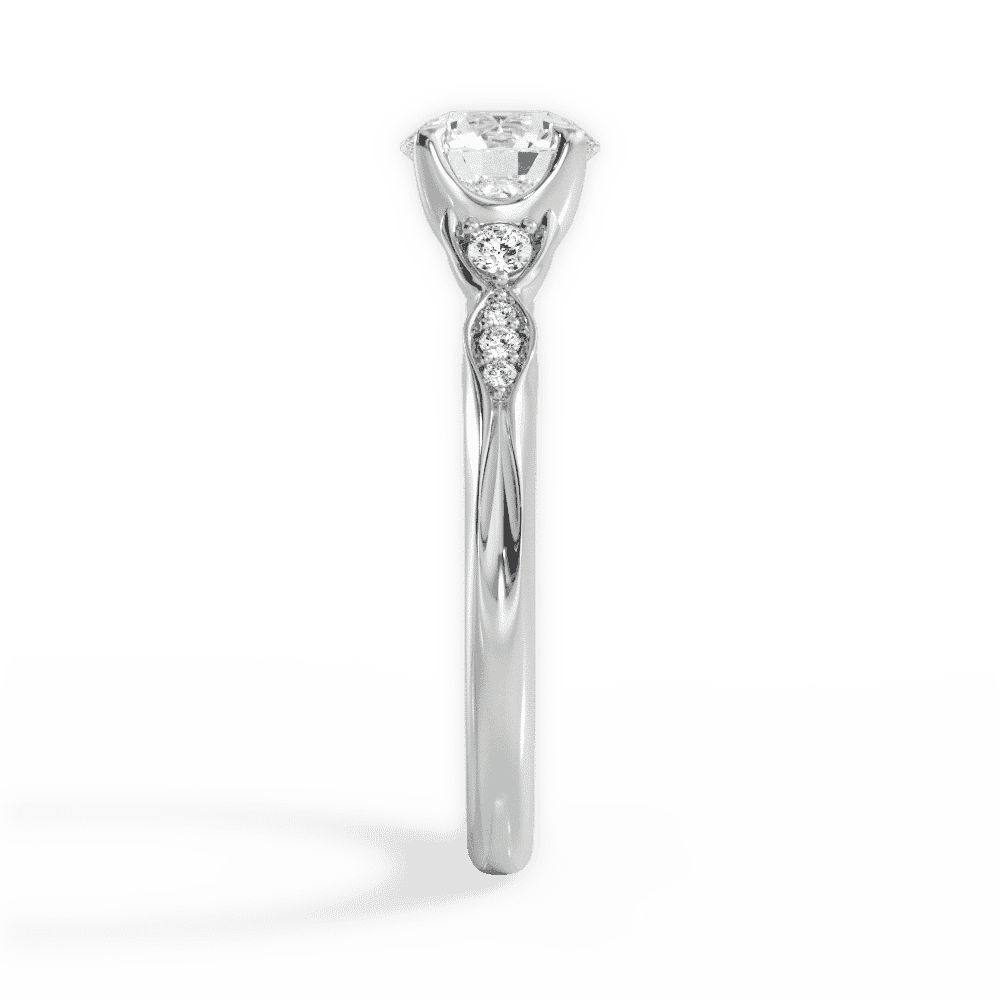 14kt White Gold/18kt White Gold/Platinum/round/perspective