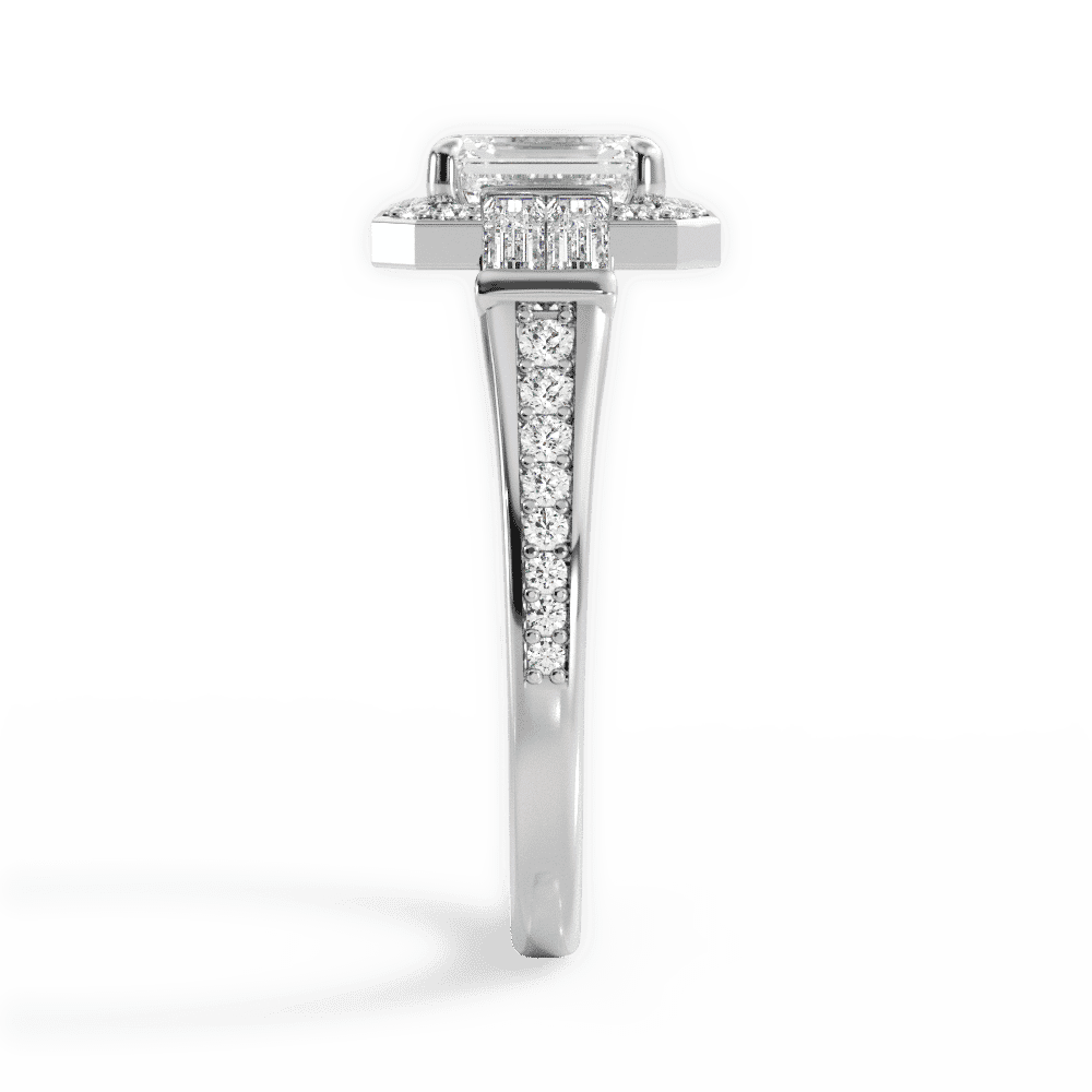 14kt White Gold/18kt White Gold/Platinum/emerald/perspective