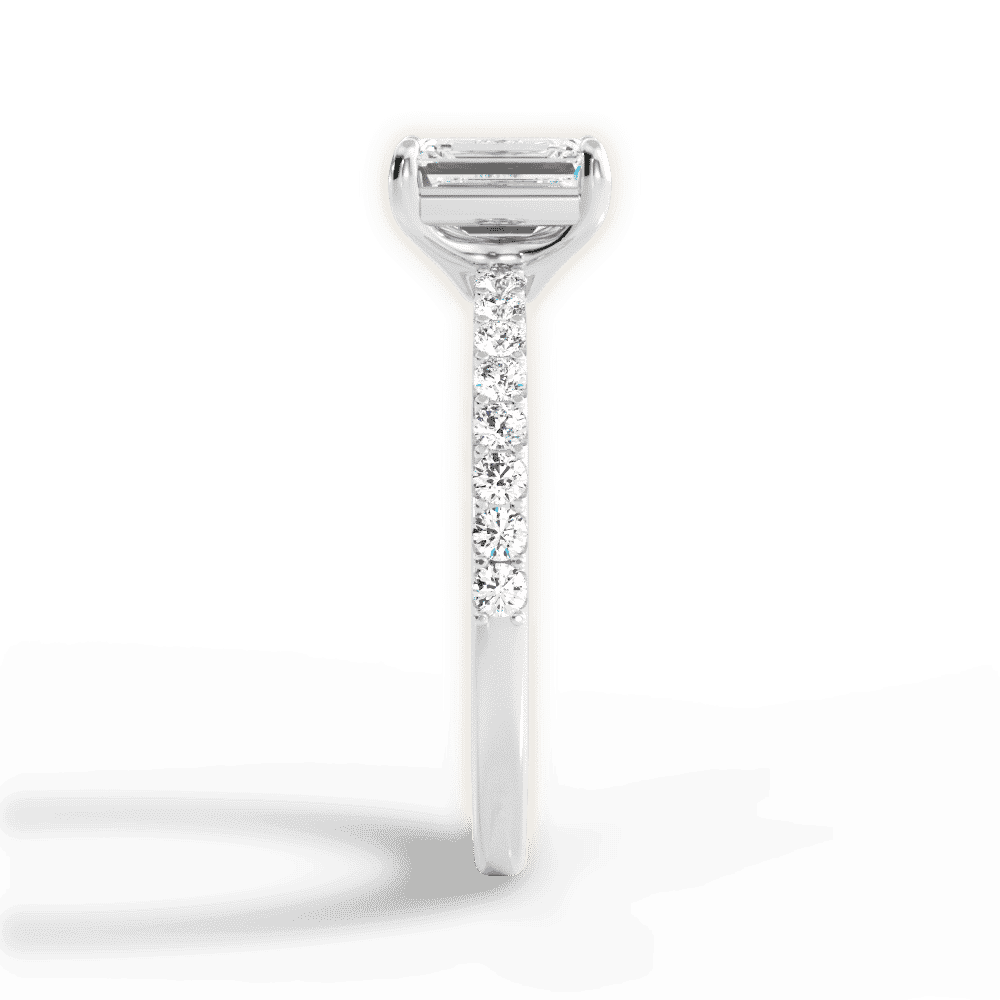 14kt White Gold/18kt White Gold/Platinum/emerald/perspective