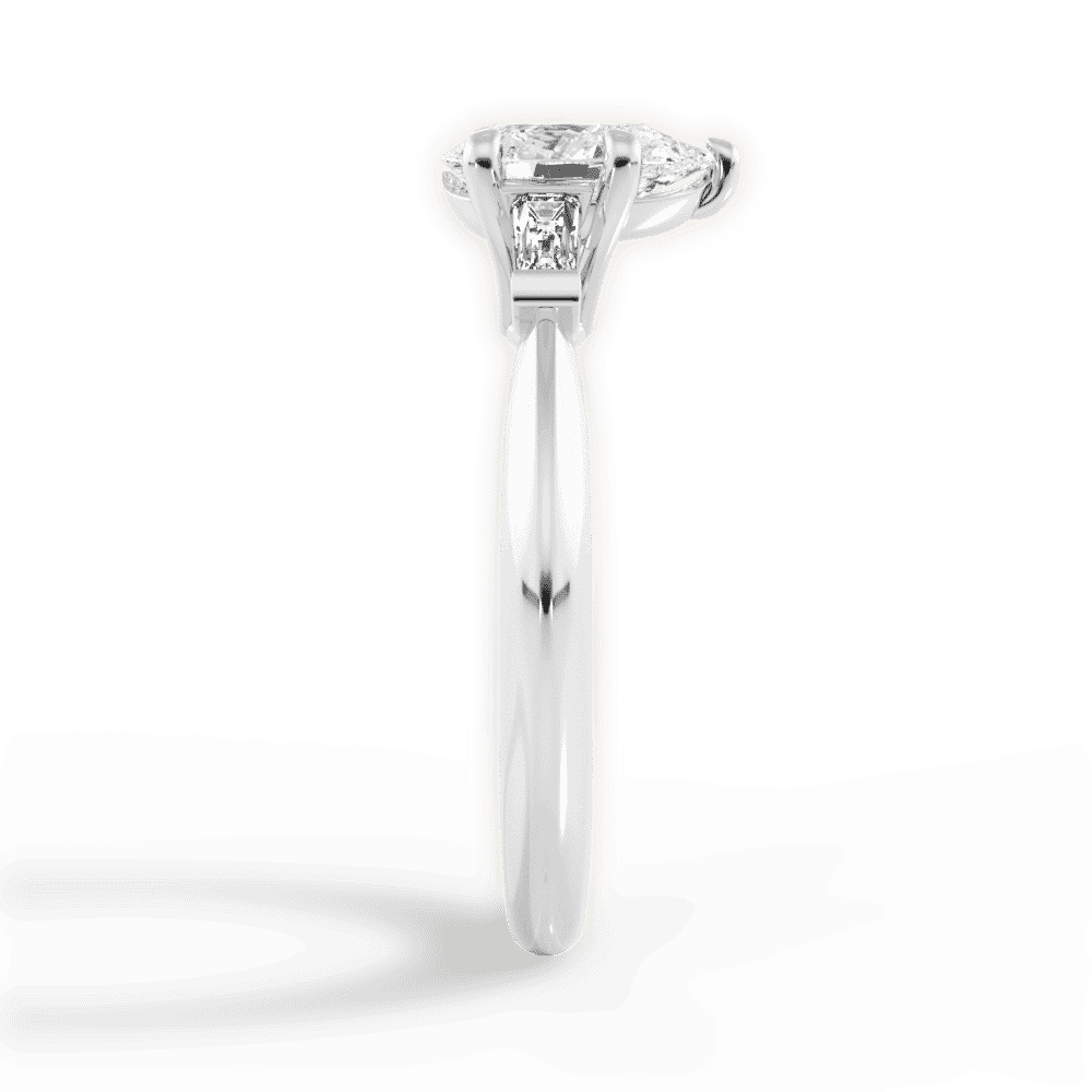 14kt White Gold/18kt White Gold/Platinum/pear/perspective