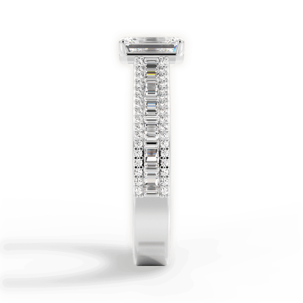 14kt White Gold/18kt White Gold/Platinum/emerald/perspective