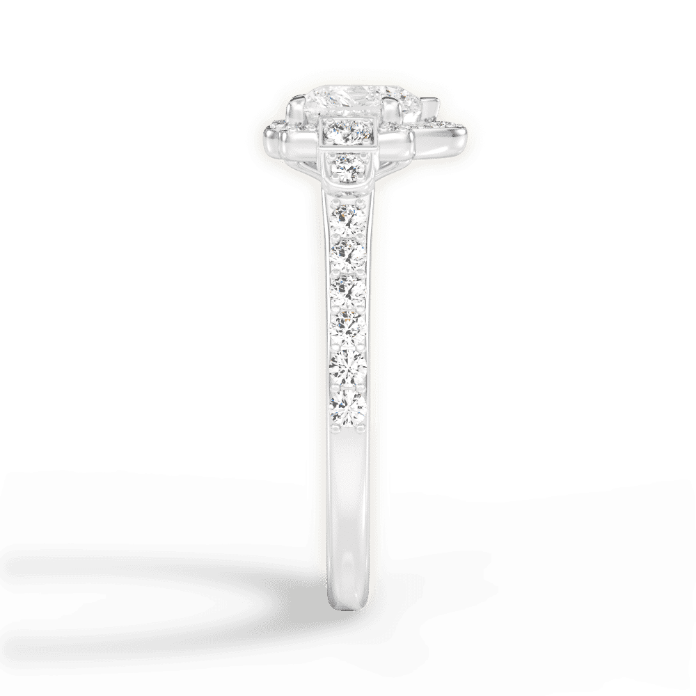 14kt White Gold/18kt White Gold/Platinum/heart/perspective