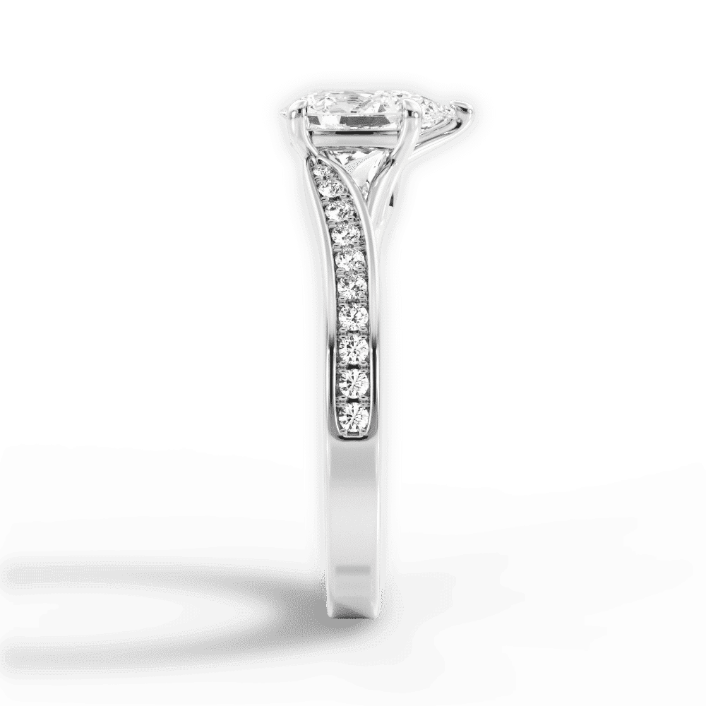 14kt White Gold/18kt White Gold/Platinum/pear/perspective