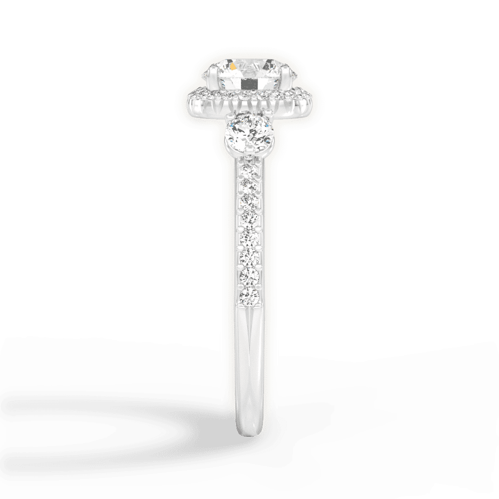 14kt White Gold/18kt White Gold/Platinum/round/perspective
