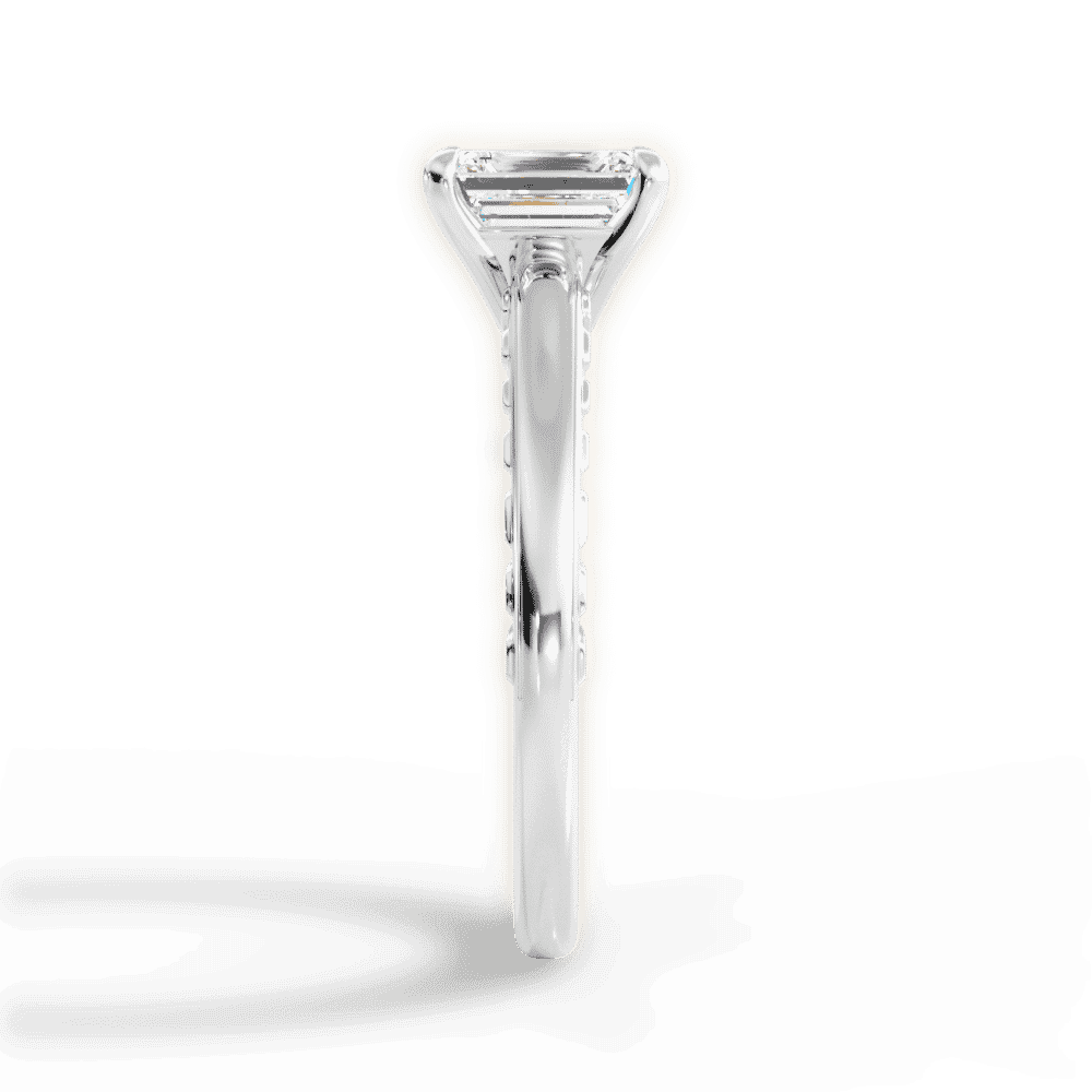 14kt White Gold/18kt White Gold/Platinum/emerald/perspective