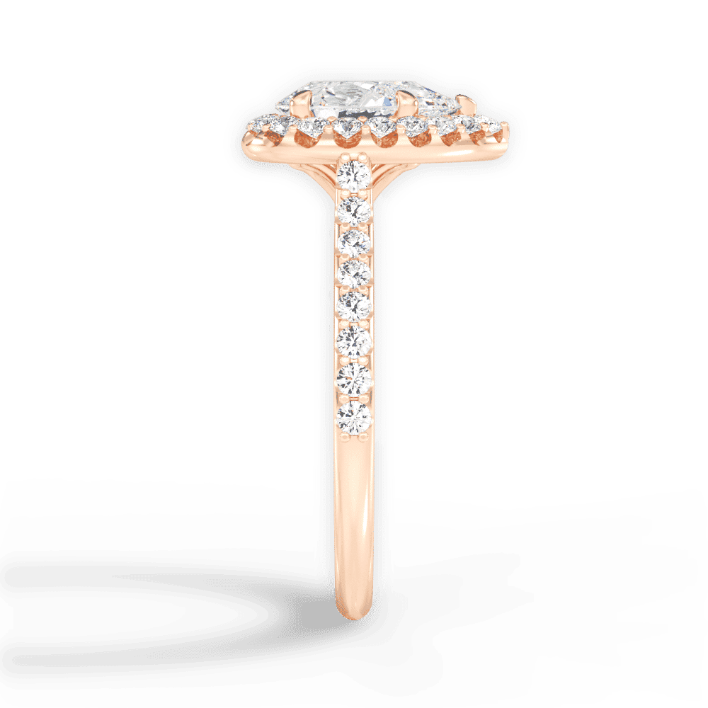 14kt Rose Gold/18kt Rose Gold/pear/perspective