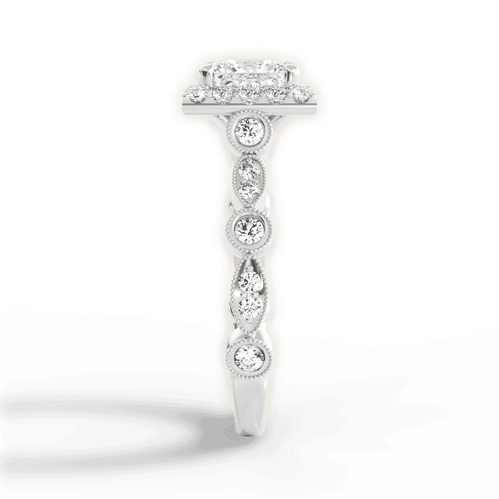 14kt White Gold/18kt White Gold/Platinum/princess/perspective