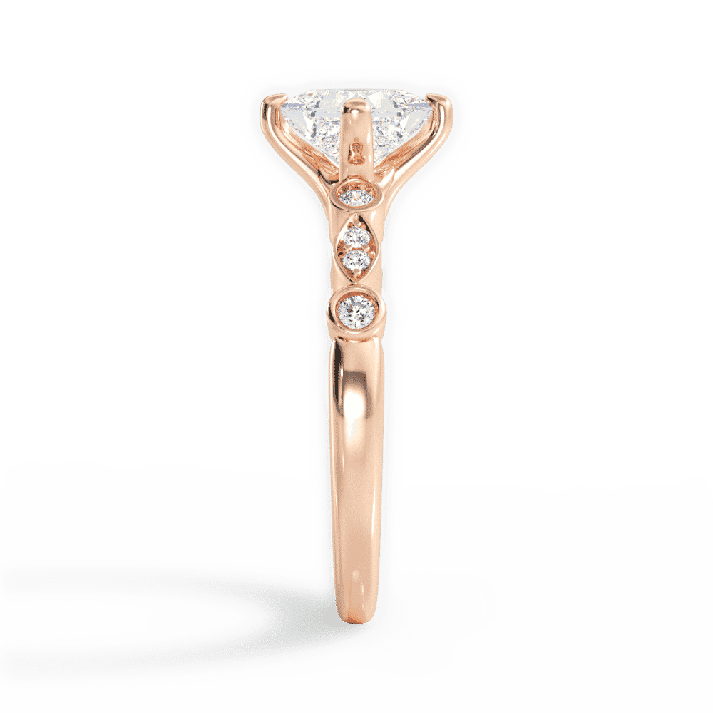 14kt Rose Gold/18kt Rose Gold/princess/perspective