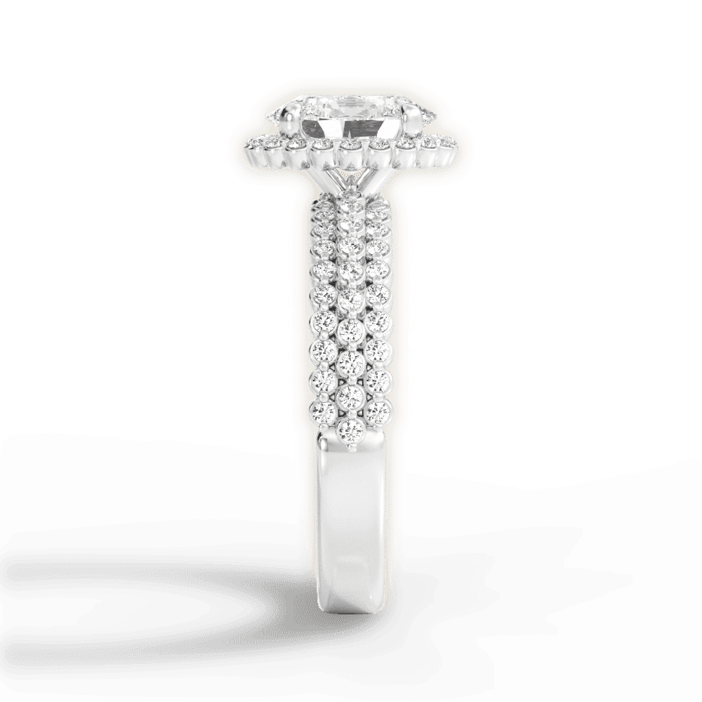 14kt White Gold/18kt White Gold/Platinum/oval/perspective
